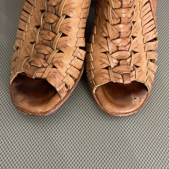 PAUL GREEN Cuoio Brown Cayanne Leather Peep Toe Bootie Boot/ sandal - Picture 8 of 14